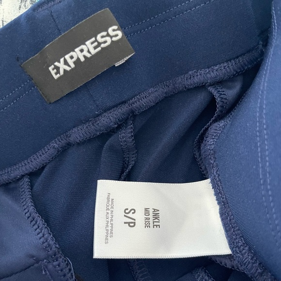 Express Navy Mid Rise Sash Paperbag Ankle Pant Size S - Picture 4 of 4